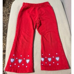 Vintage Woolworth's Girl's Red Heart‎ Bell Bottom Pants Age 4 Cotton
